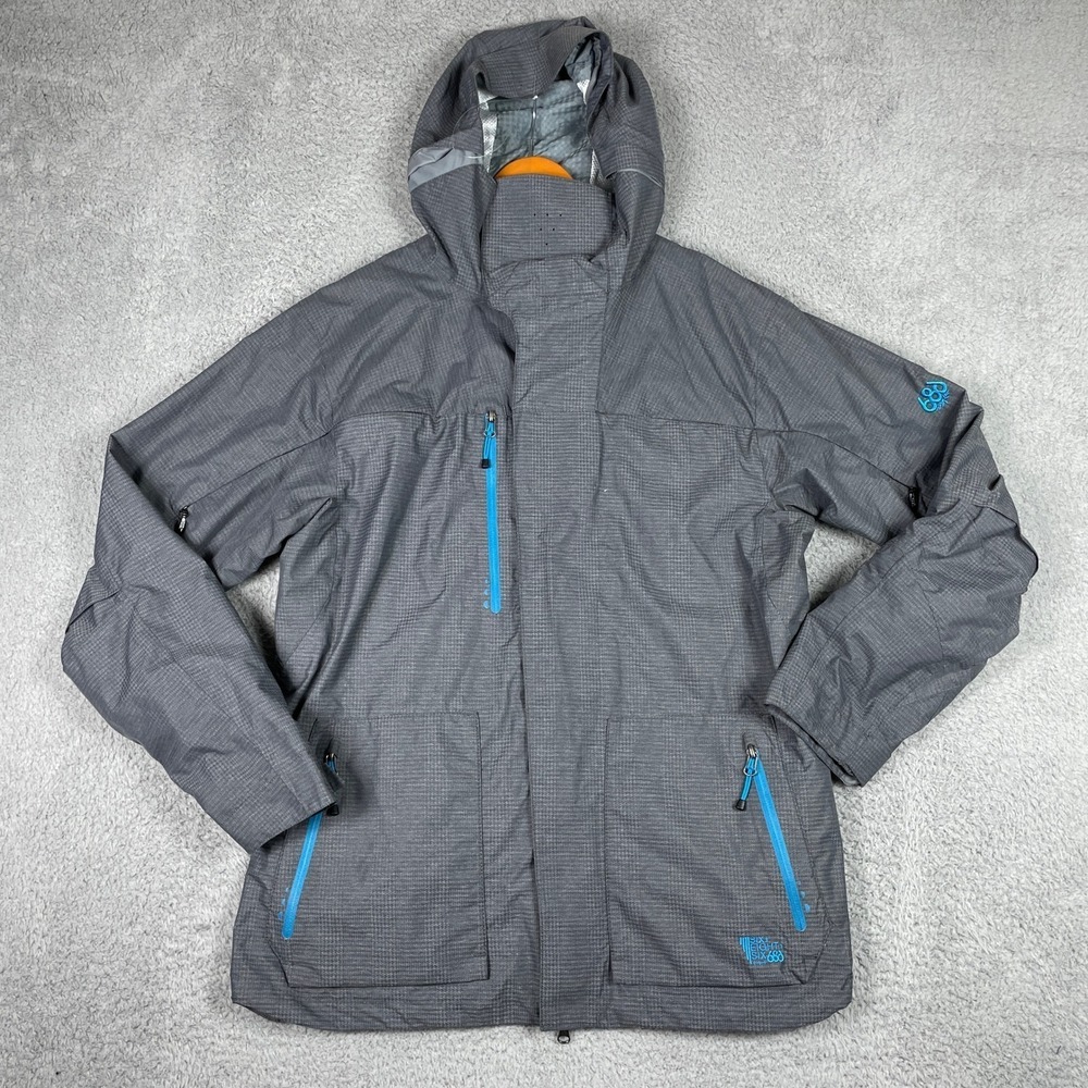 686 Bionic Jacket‎ Mens Medium Gray Hooded Recco Waterproof Snowboard Ski